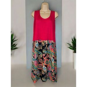Lolly Wolly Doodle Women's Size XXL PAISLEY Print Tank Dress